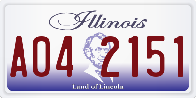 IL license plate A042151