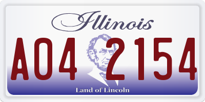 IL license plate A042154