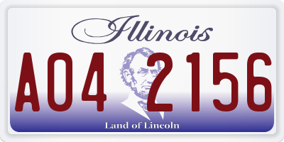 IL license plate A042156