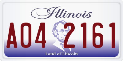 IL license plate A042161