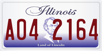 IL license plate A042164