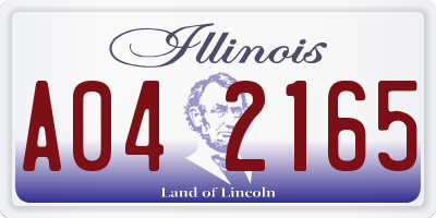 IL license plate A042165