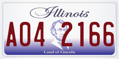 IL license plate A042166