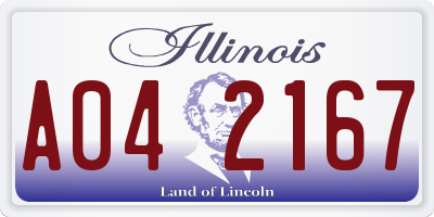 IL license plate A042167