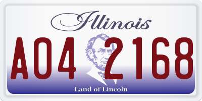 IL license plate A042168