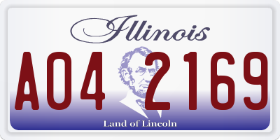 IL license plate A042169