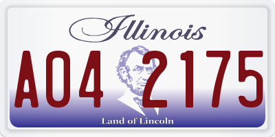 IL license plate A042175