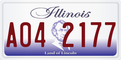IL license plate A042177