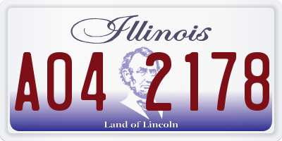 IL license plate A042178