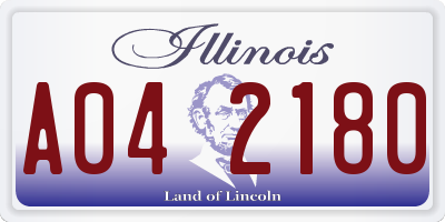 IL license plate A042180