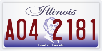 IL license plate A042181