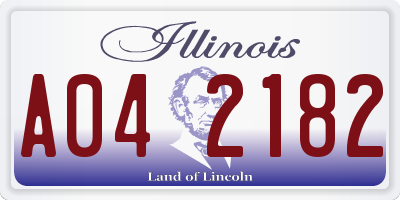 IL license plate A042182