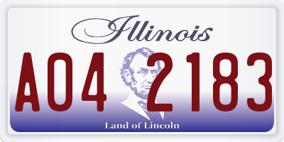 IL license plate A042183