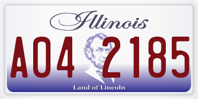 IL license plate A042185