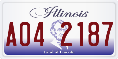 IL license plate A042187
