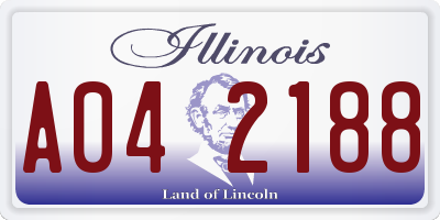 IL license plate A042188