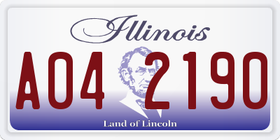 IL license plate A042190