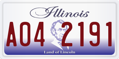 IL license plate A042191