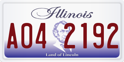IL license plate A042192