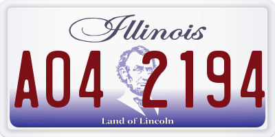 IL license plate A042194