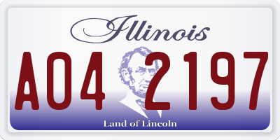 IL license plate A042197