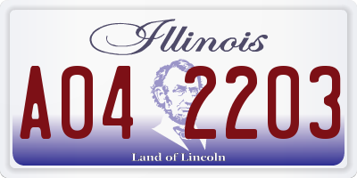 IL license plate A042203