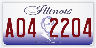 IL license plate A042204
