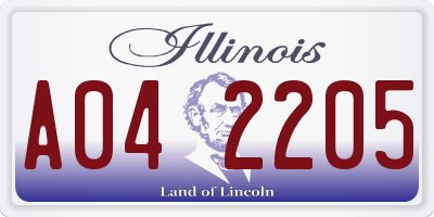 IL license plate A042205