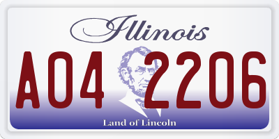 IL license plate A042206