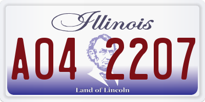 IL license plate A042207