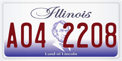 IL license plate A042208