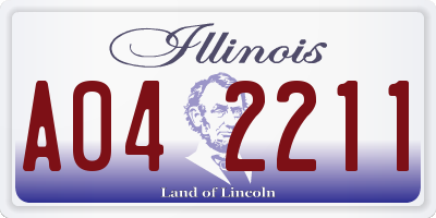 IL license plate A042211