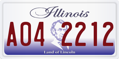 IL license plate A042212