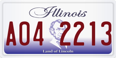 IL license plate A042213