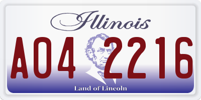 IL license plate A042216