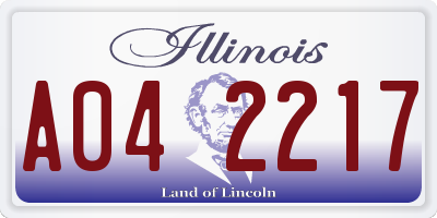 IL license plate A042217
