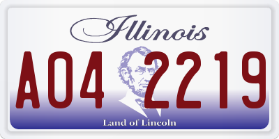 IL license plate A042219