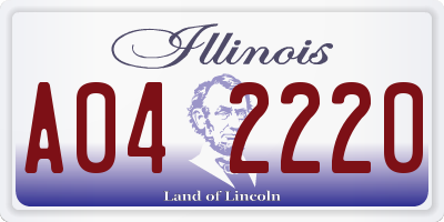 IL license plate A042220