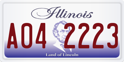 IL license plate A042223
