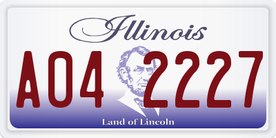 IL license plate A042227