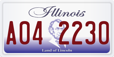 IL license plate A042230