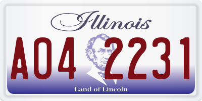 IL license plate A042231