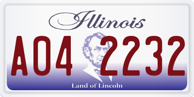 IL license plate A042232