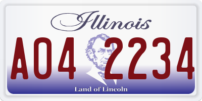 IL license plate A042234