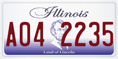 IL license plate A042235
