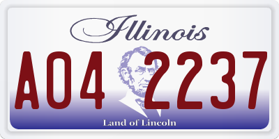 IL license plate A042237