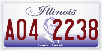 IL license plate A042238
