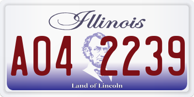 IL license plate A042239