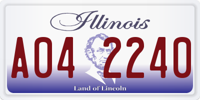 IL license plate A042240