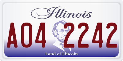 IL license plate A042242